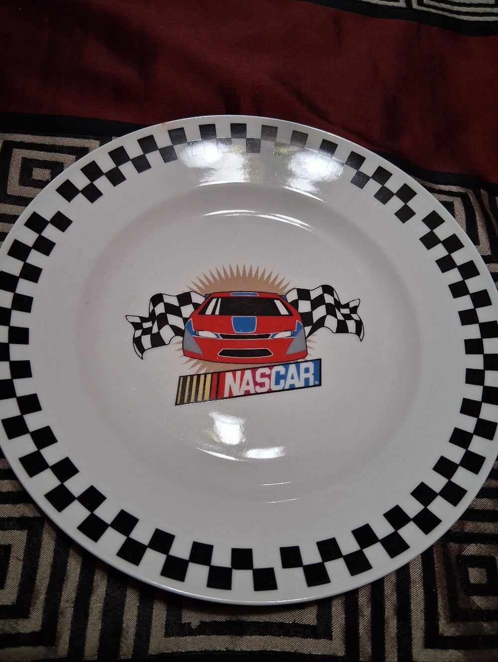 Vintage Gibson brand dinnerware from a NASCAR-themed collection released in 2002